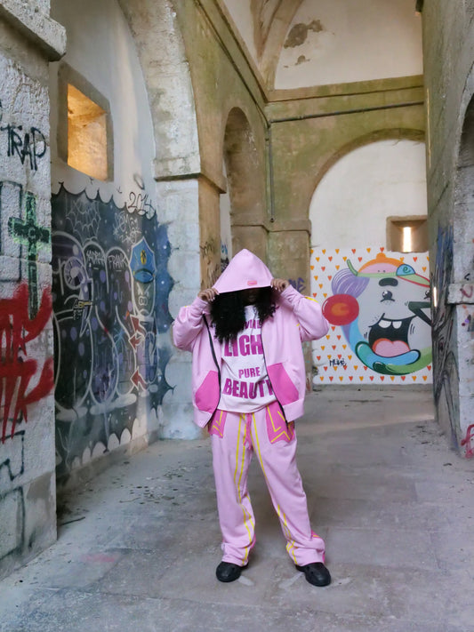 PINKS ZIP-UP HOODIE
